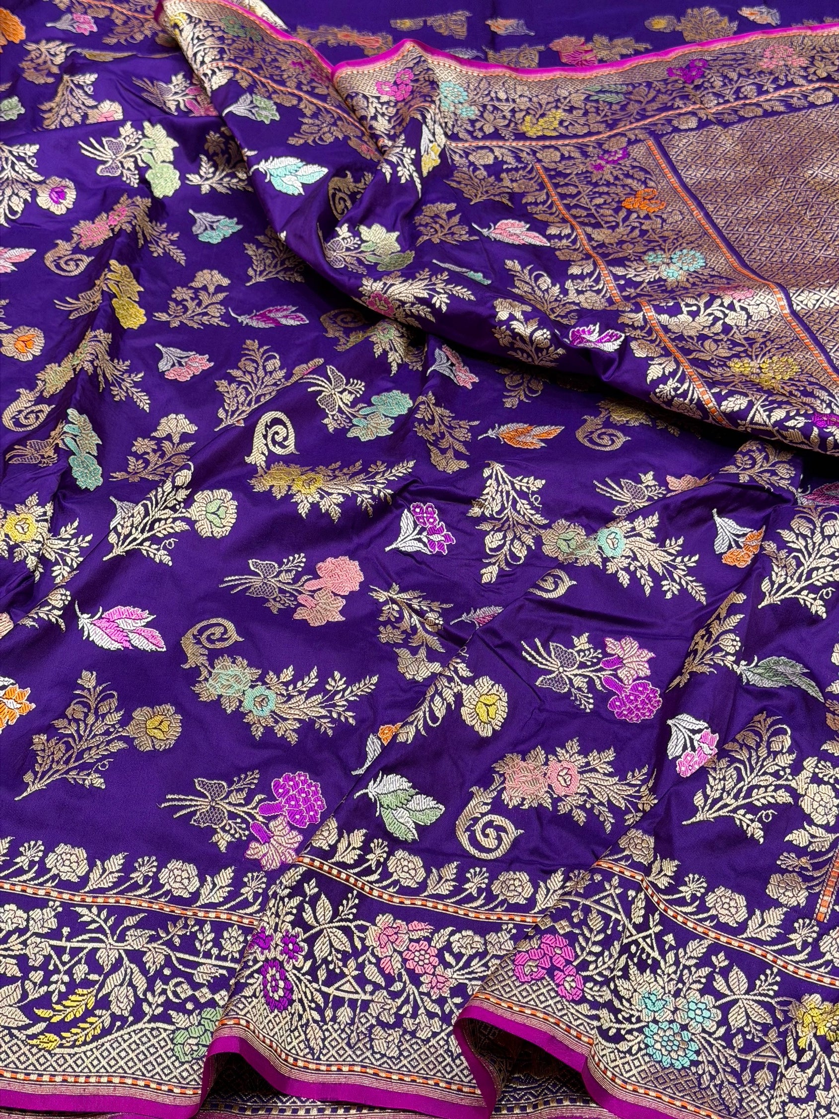 Purple Handwoven Banarasi Pure Silk Saree