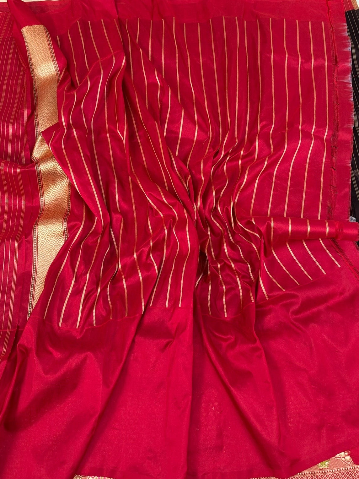 Wine Handwoven Pure Banarasi Organza Silk Saree