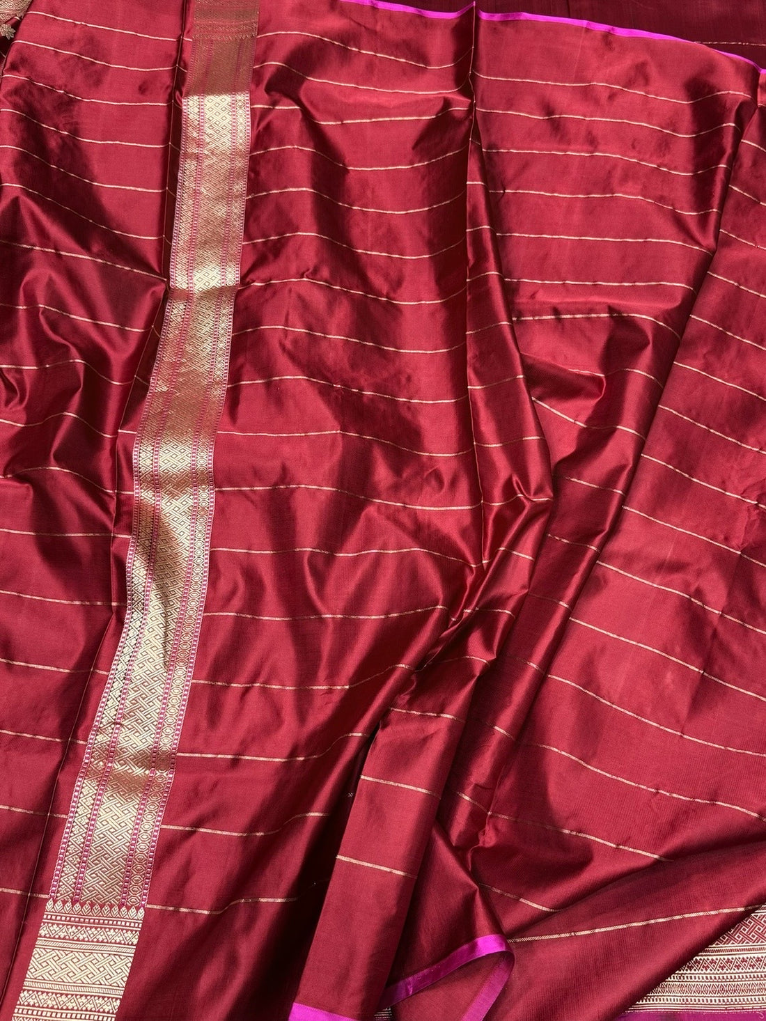 Red Handwoven Pure Banarasi Satin Silk Saree