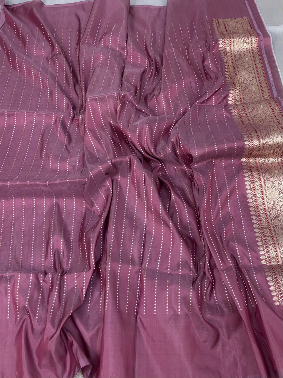 Ash Grey Handwoven Pure Banarasi Katan Silk Saree