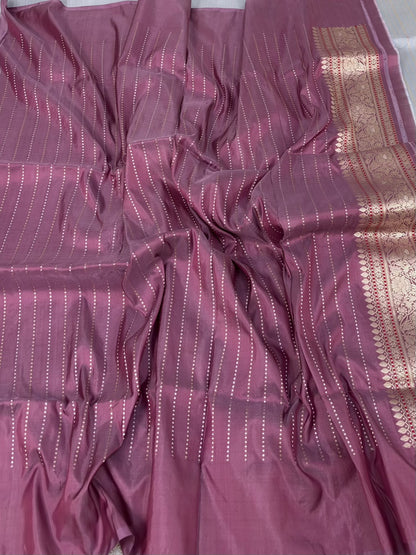 Ash Grey Handwoven Pure Banarasi Katan Silk Saree