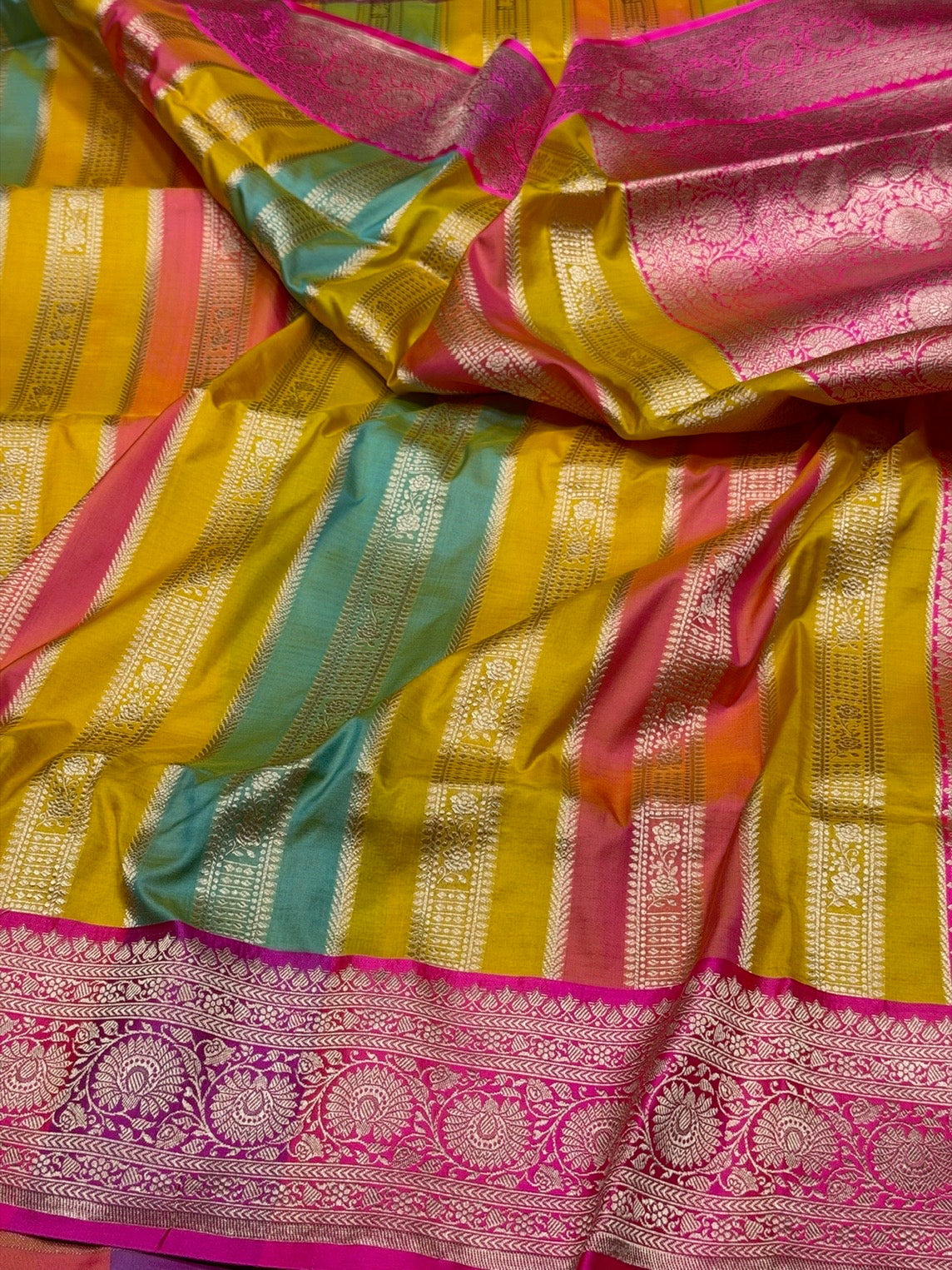 Multicolour Banarasi Pure Katan Silk Saree