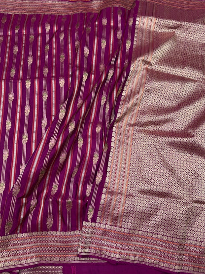 Magenta Pink Handwoven Pure Banarasi Silk Saree