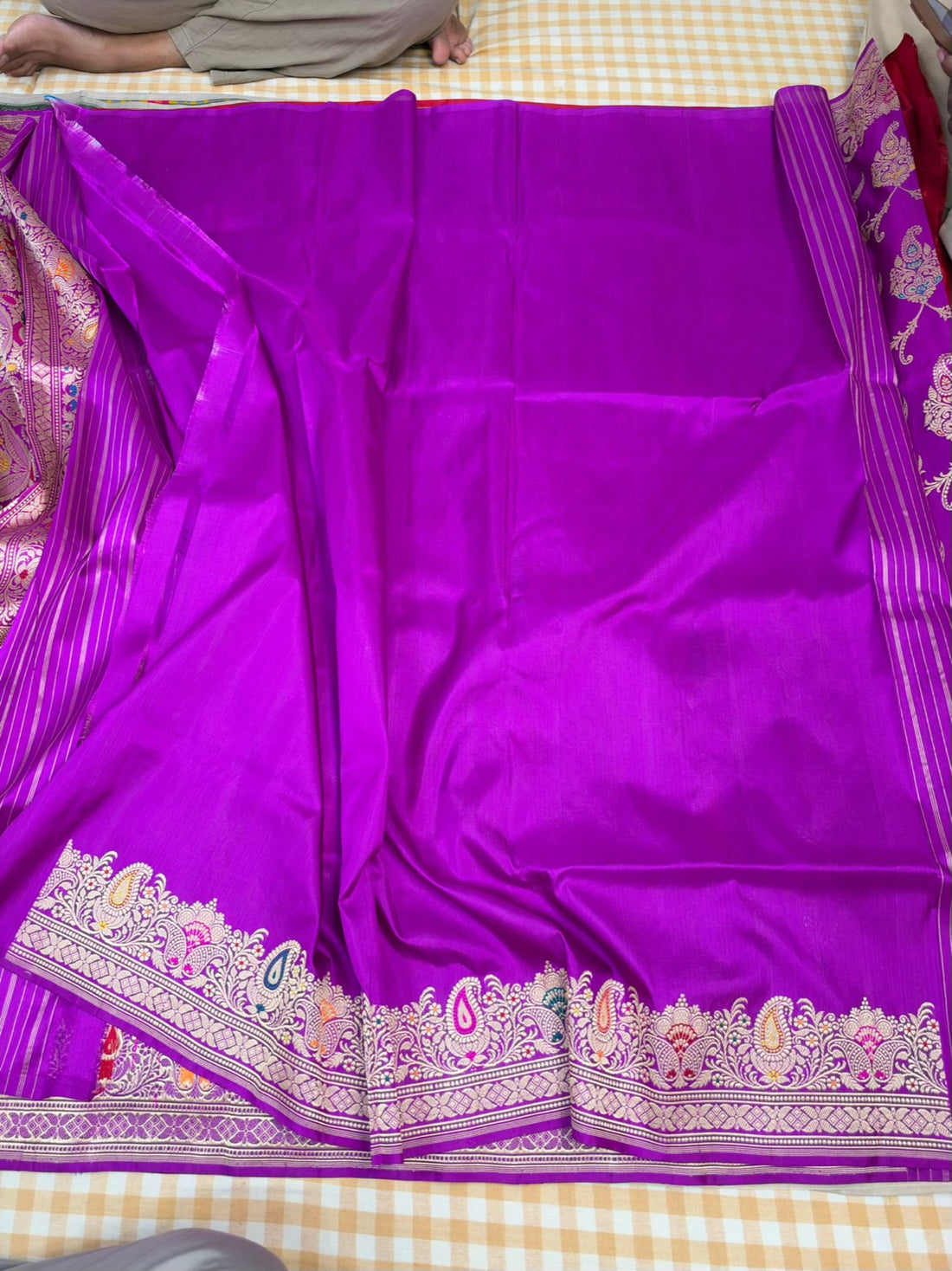 Magenta Pink Handwoven Pure Banarasi Katan Silk Saree