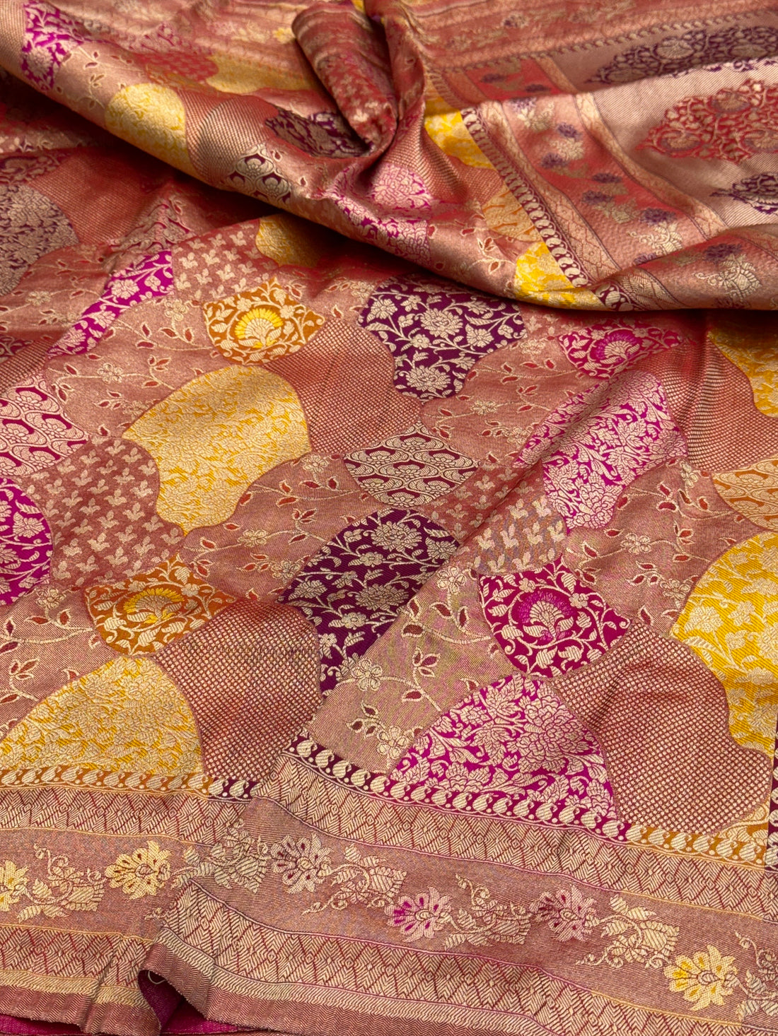 Magenta Pink Rangkaat Banarasi Pure Silk Saree