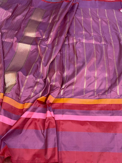 Sky Blue Handwoven Pure Banarasi Ektara Silk Saree