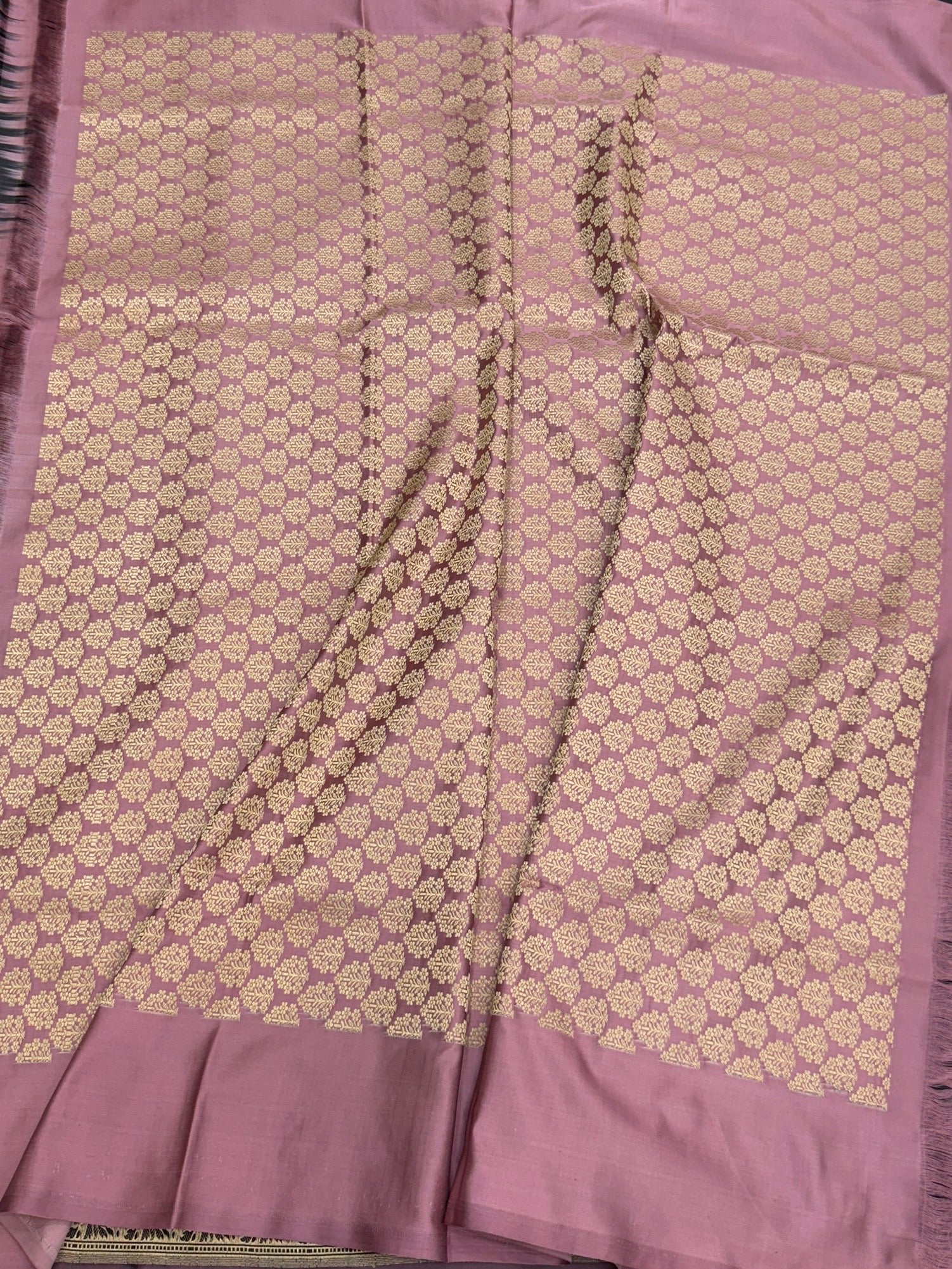 Black Handwoven Banarasi Pure Mashru Satin Silk Saree | Pure Satin Silk | Kadwa Weave | Handloom Banarasi Saree