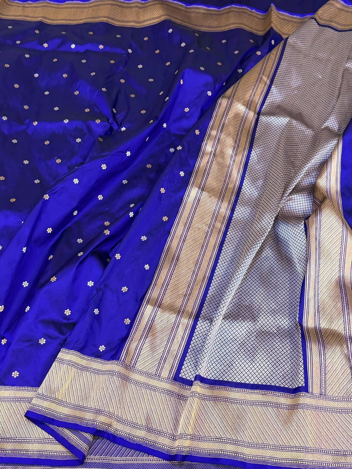 Royal Blue Handwoven Pure Banarasi Katan Silk Saree
