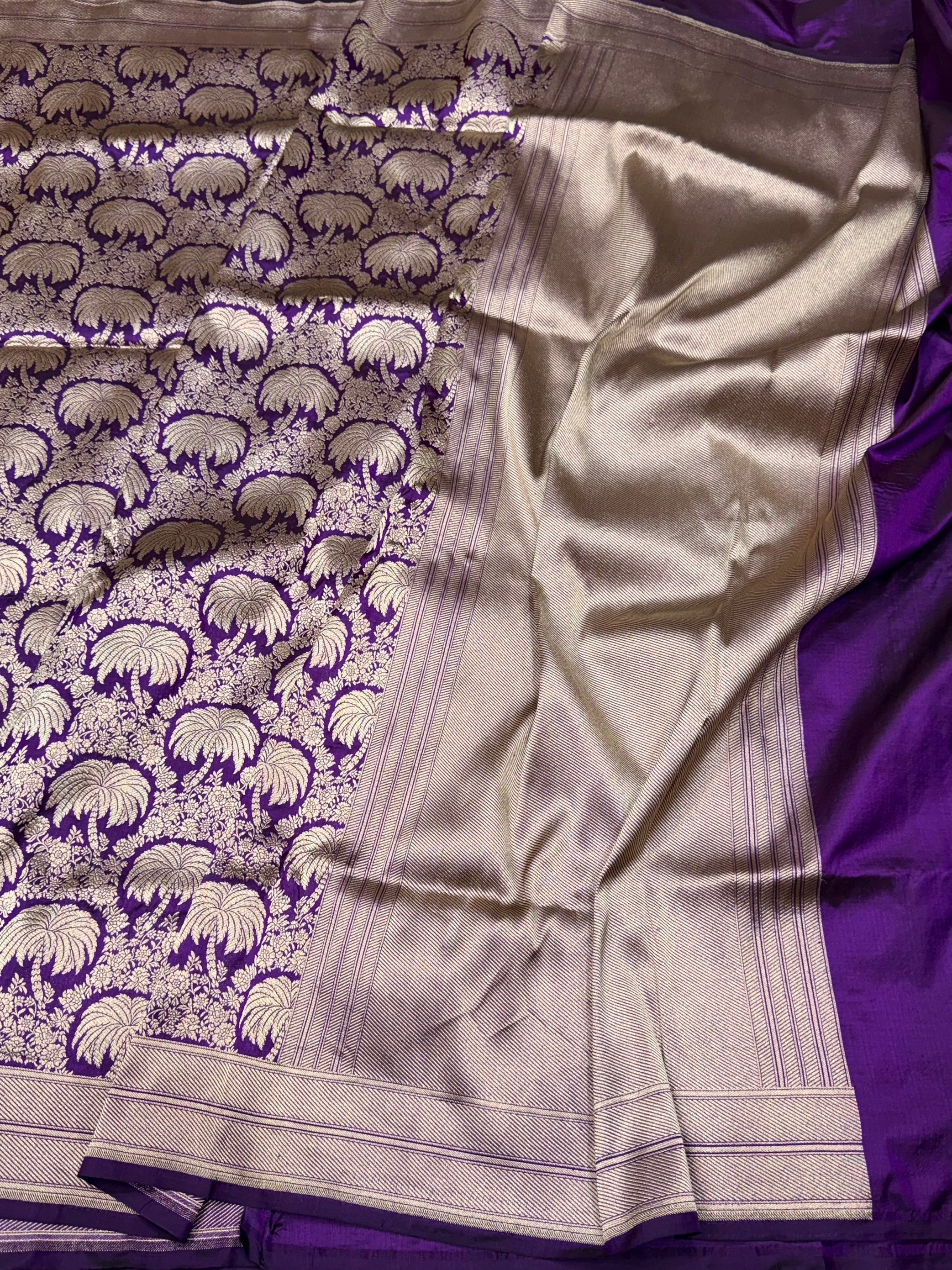Banarasi Pure Silk Brocade Saree – Luxurious Katan Silk with Intricate Brocade Weave