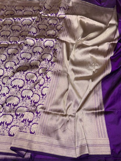 Banarasi Pure Silk Brocade Saree – Luxurious Katan Silk with Intricate Brocade Weave