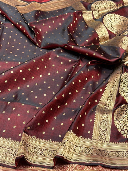 Banarasi Vintage Pure Satin Silk Saree