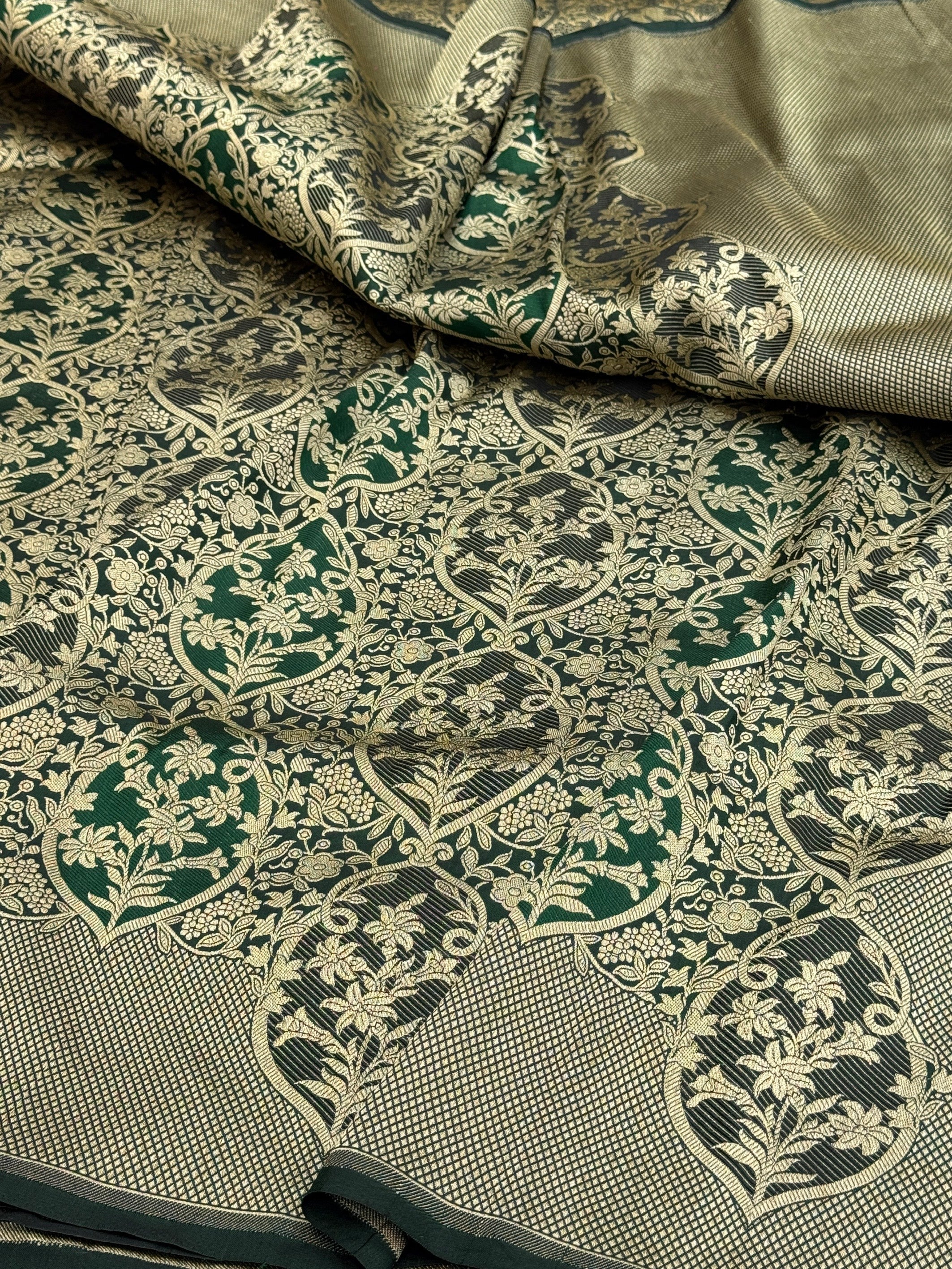 Banarasi Minakari Pure Silk Brocade Saree | 100% Pure Katan Silk Handwoven in Banaras