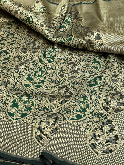 Banarasi Minakari Pure Silk Brocade Saree | 100% Pure Katan Silk Handwoven in Banaras