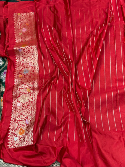 Bottle Green Handwoven Pure Banarasi Silk Saree – Luxury Kadwa Handloom Wedding &amp; Festive Saree