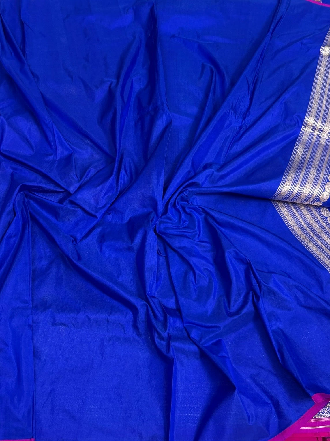 Royal Blue Handwoven Pure Banarasi Silk Brocade Saree