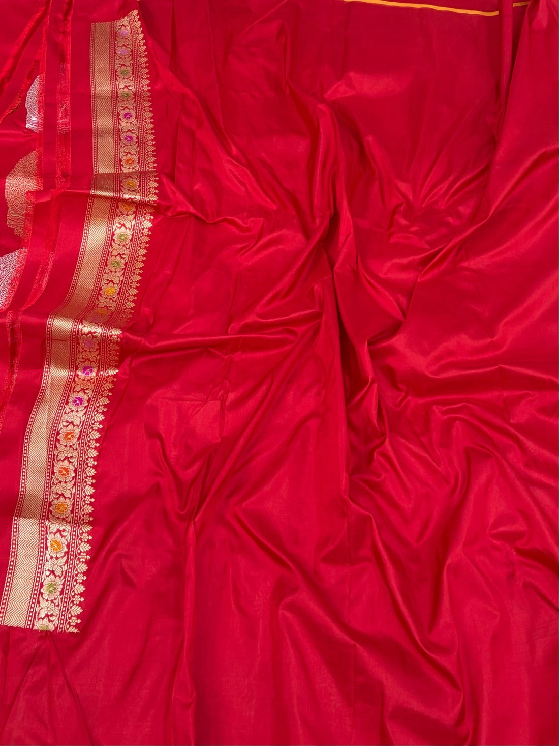 Red Handwoven Pure Banarasi Katan Silk Saree