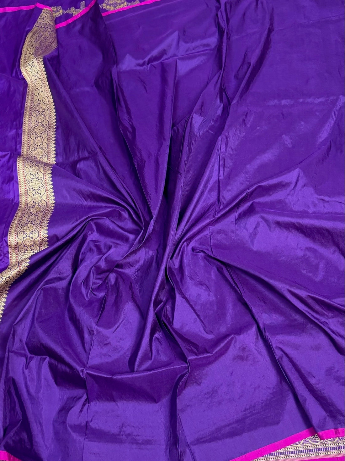 Purple Handwoven Pure Banarasi Silk Saree