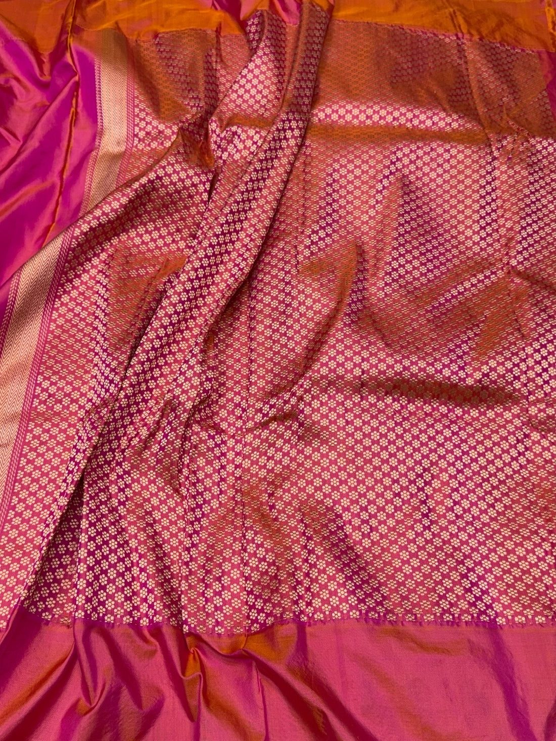 Powder Pink Handwoven Pure Banarasi Ektara Silk Saree – Kadwa Iktara Weave, Pure Mulberry Silk