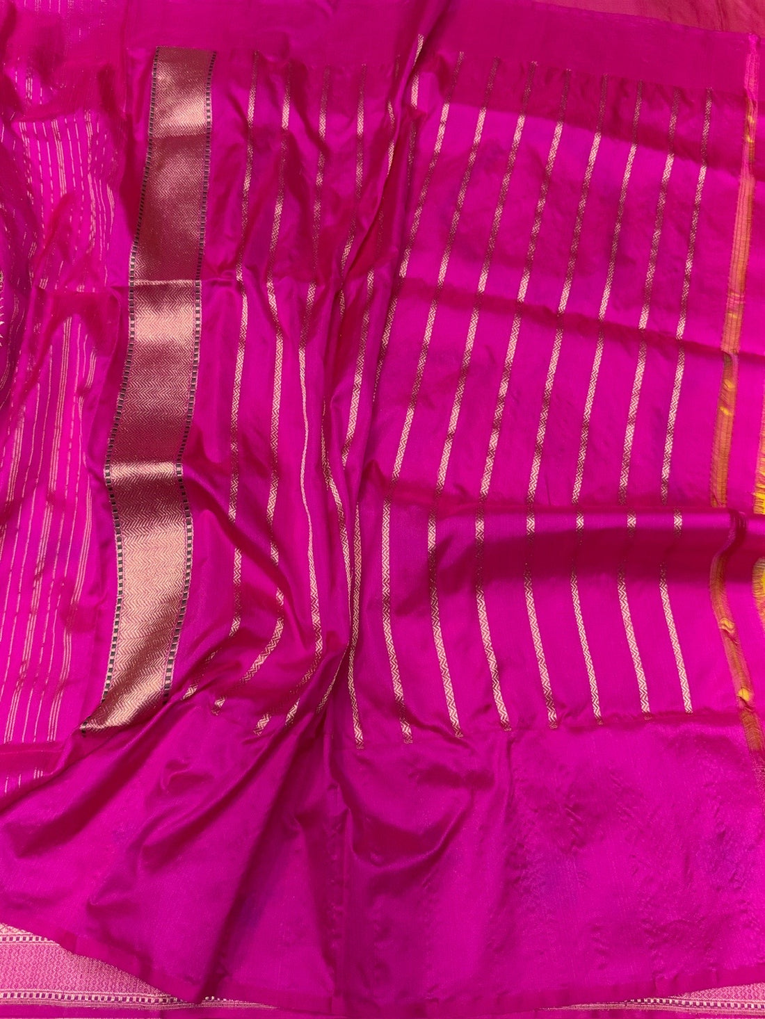 Yellow Handwoven Pure Organza Silk Saree