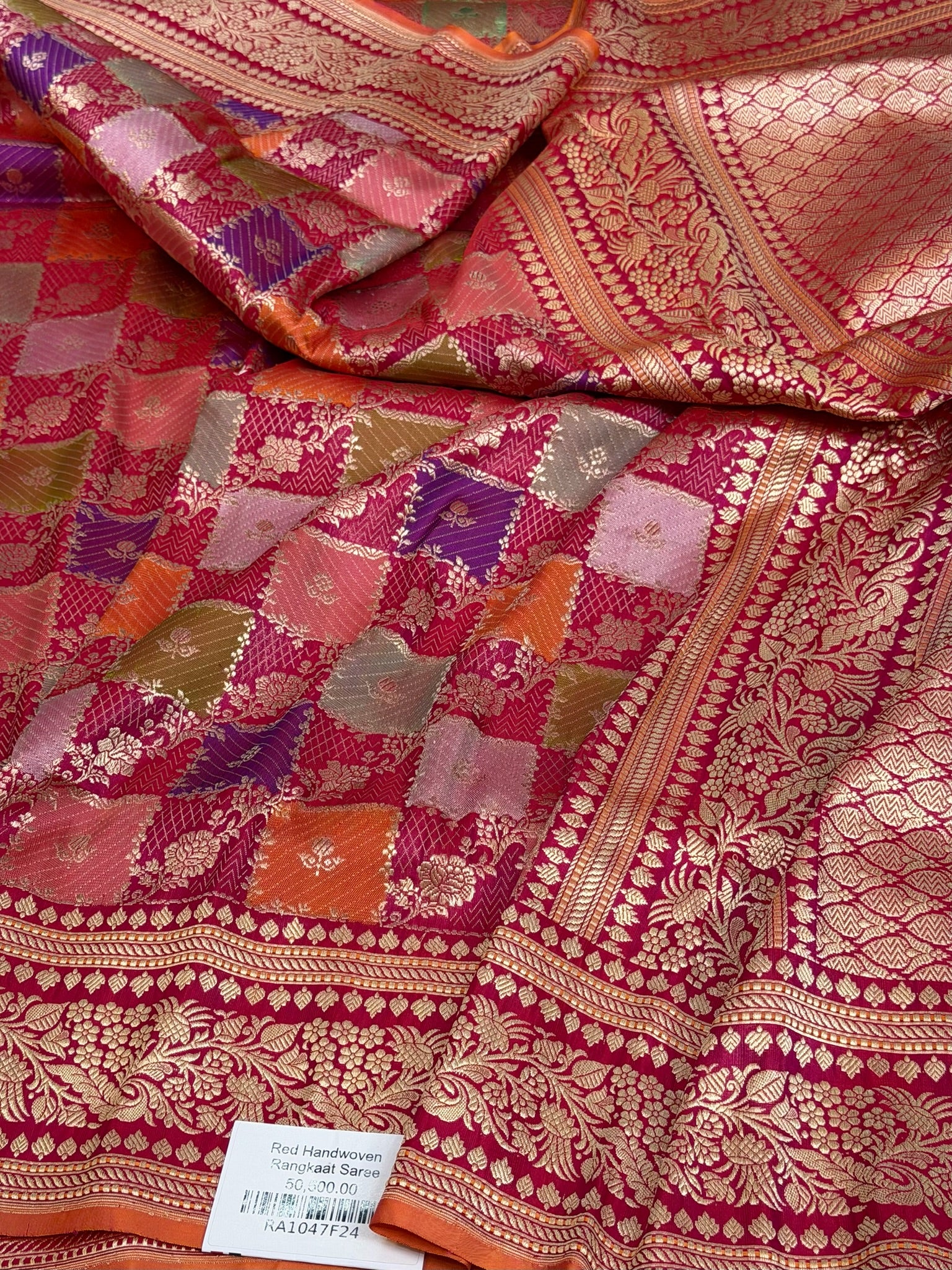 Red Rangkaat Handwoven Pure Banarasi Silk Saree