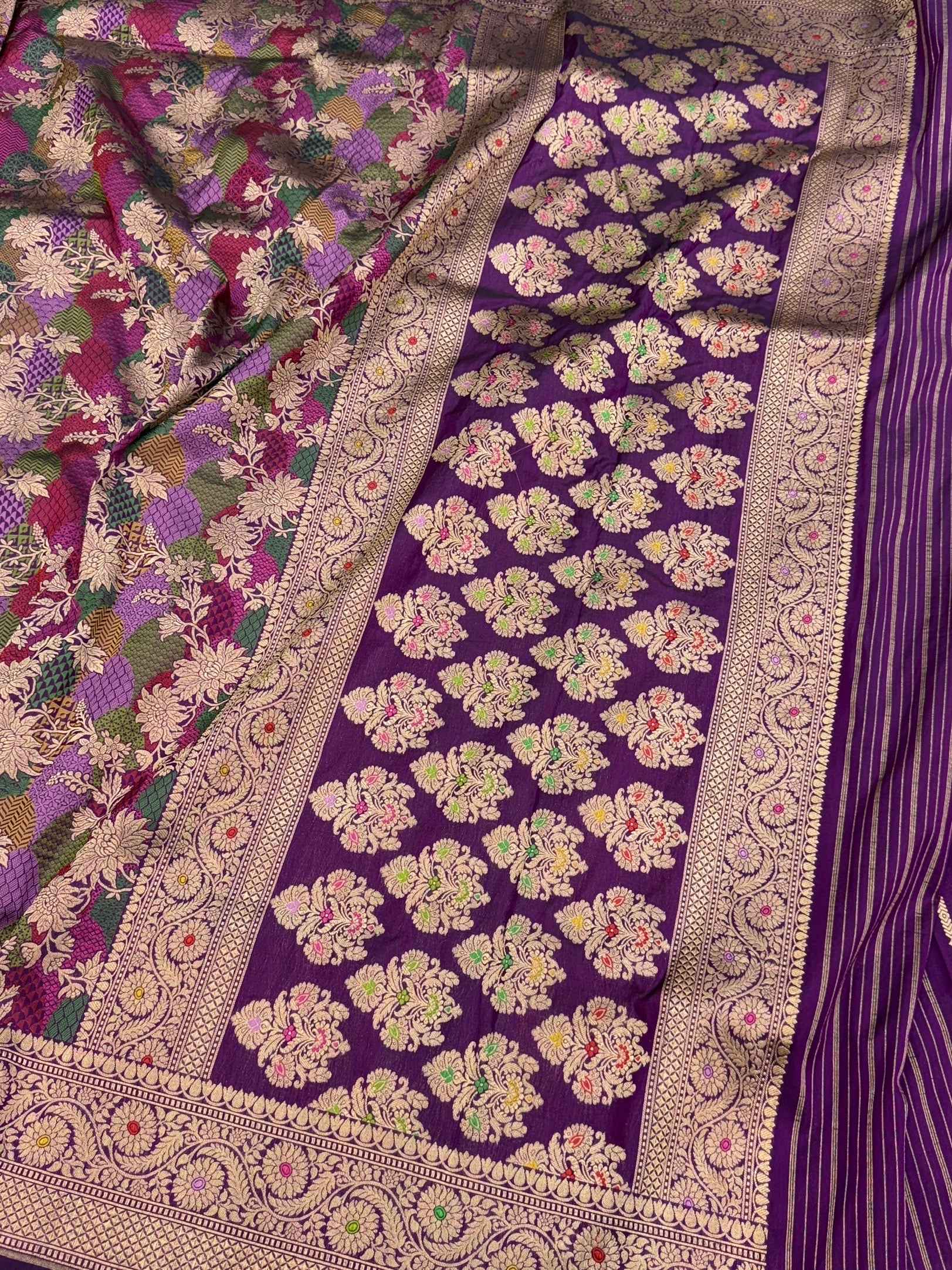 Banarasi Tilfi Minakari Pure Katan Silk Saree | Pure Silk | Minakari Work | Cutwork Technique | Banarasi Katan Silk Saree