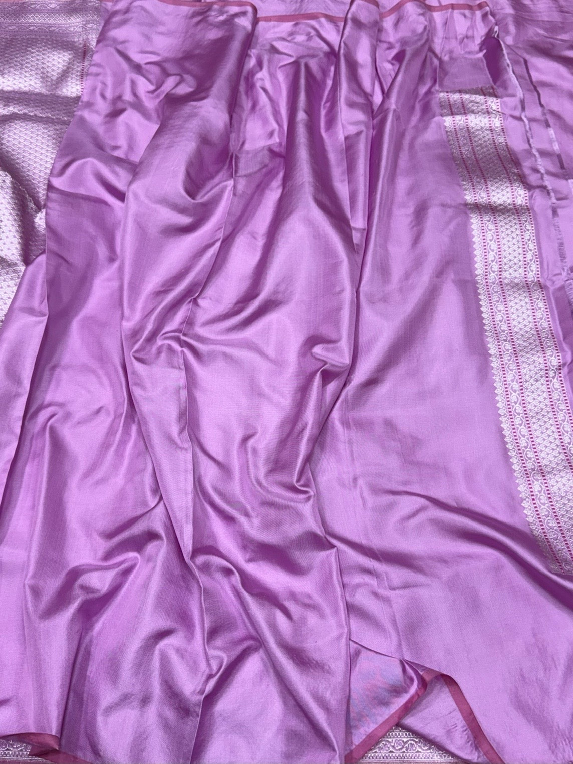 Lavender Handwoven Pure Banarasi Ektara Silk Saree