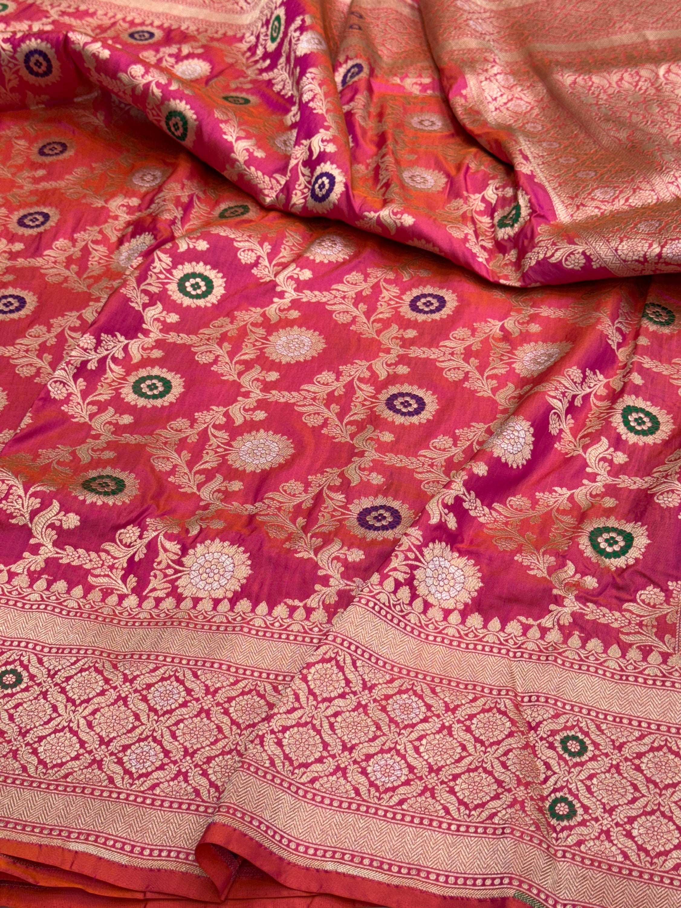 Banarasi Minakari Pure Katan Silk Saree | Pure Silk | Minakari Work | Cutwork Technique | Banarasi Katan Silk Saree