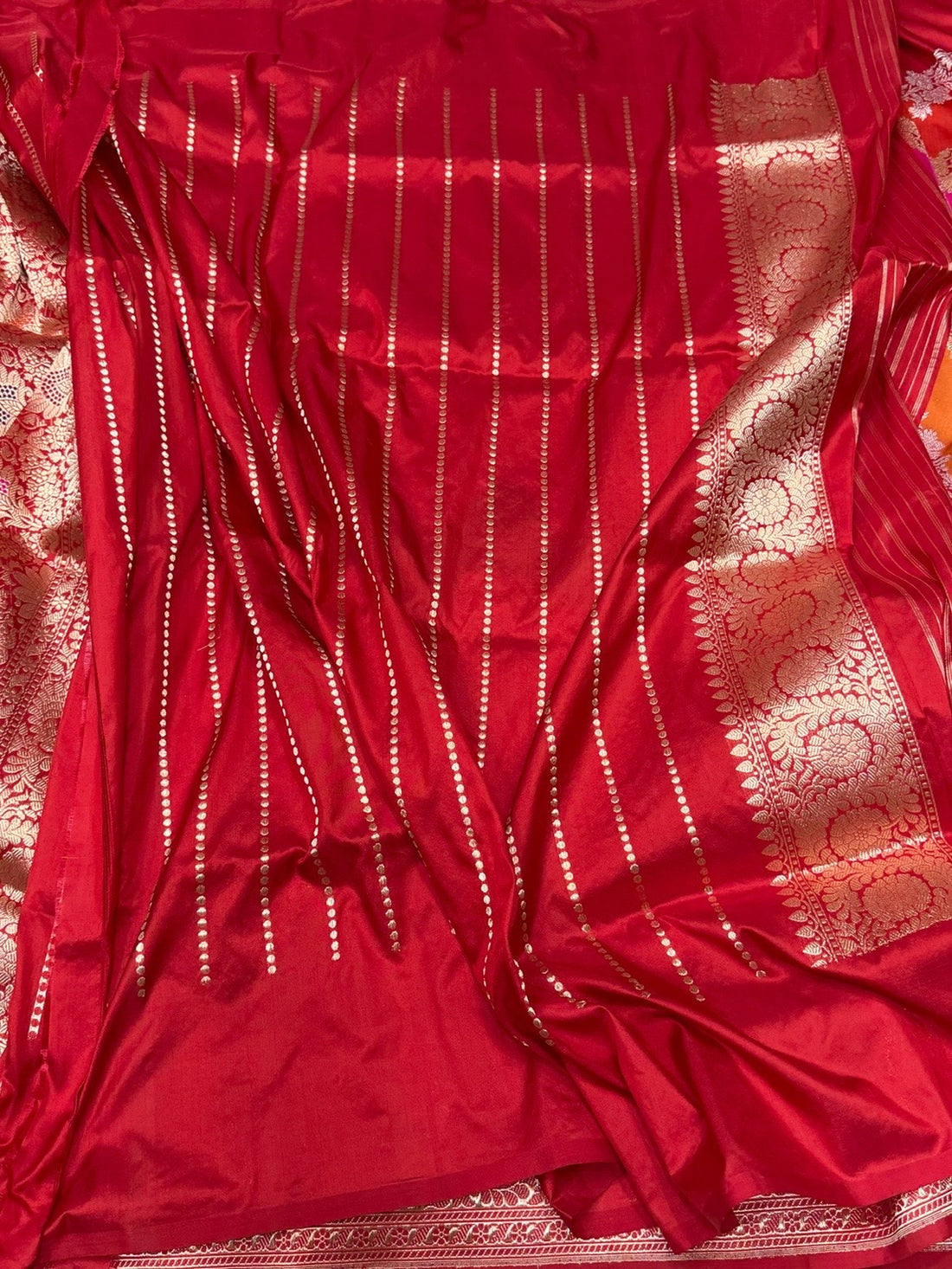 Red Handwoven Pure Banarasi Rangkaat Silk Saree – Luxury Limited Edition Kadwa-Style Handloom