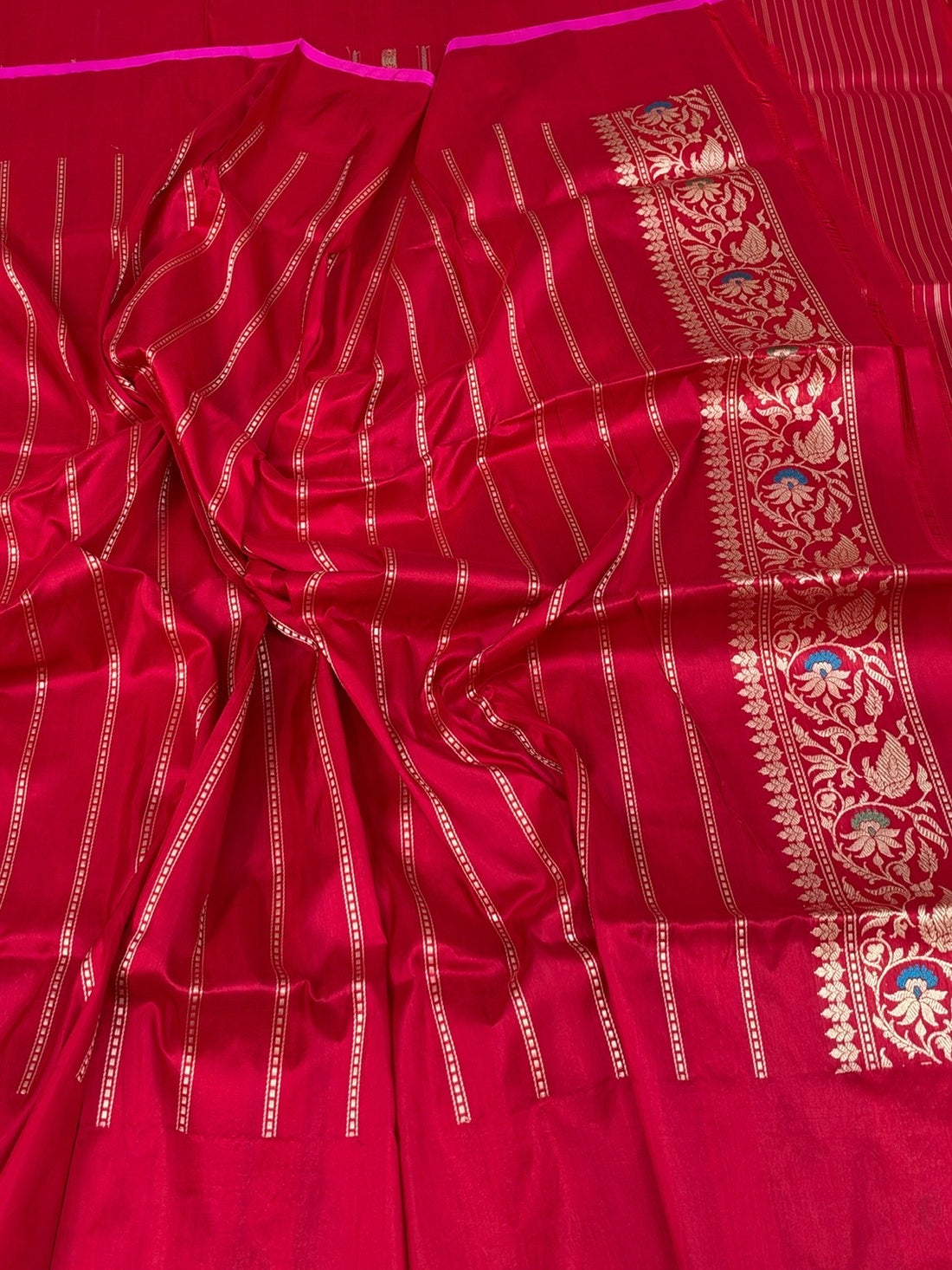 Red Handwoven Pure Banarasi Katan Silk Saree