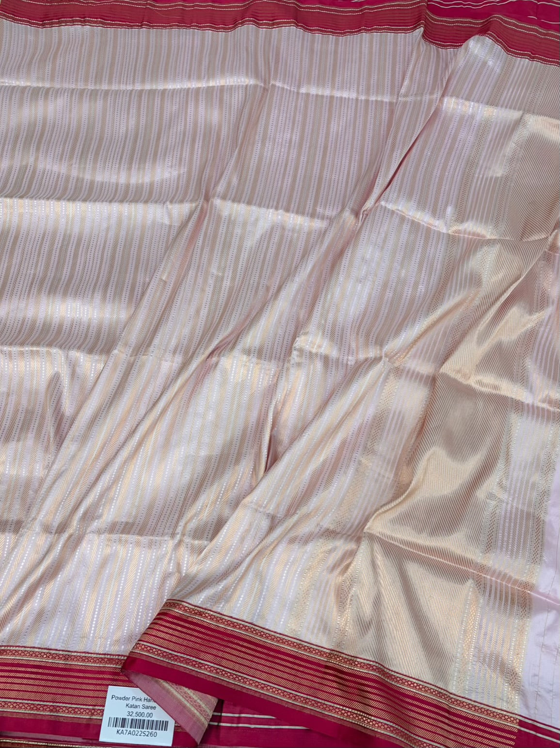 Baby Pink Handwoven Pure Banarasi Katan Silk Saree
