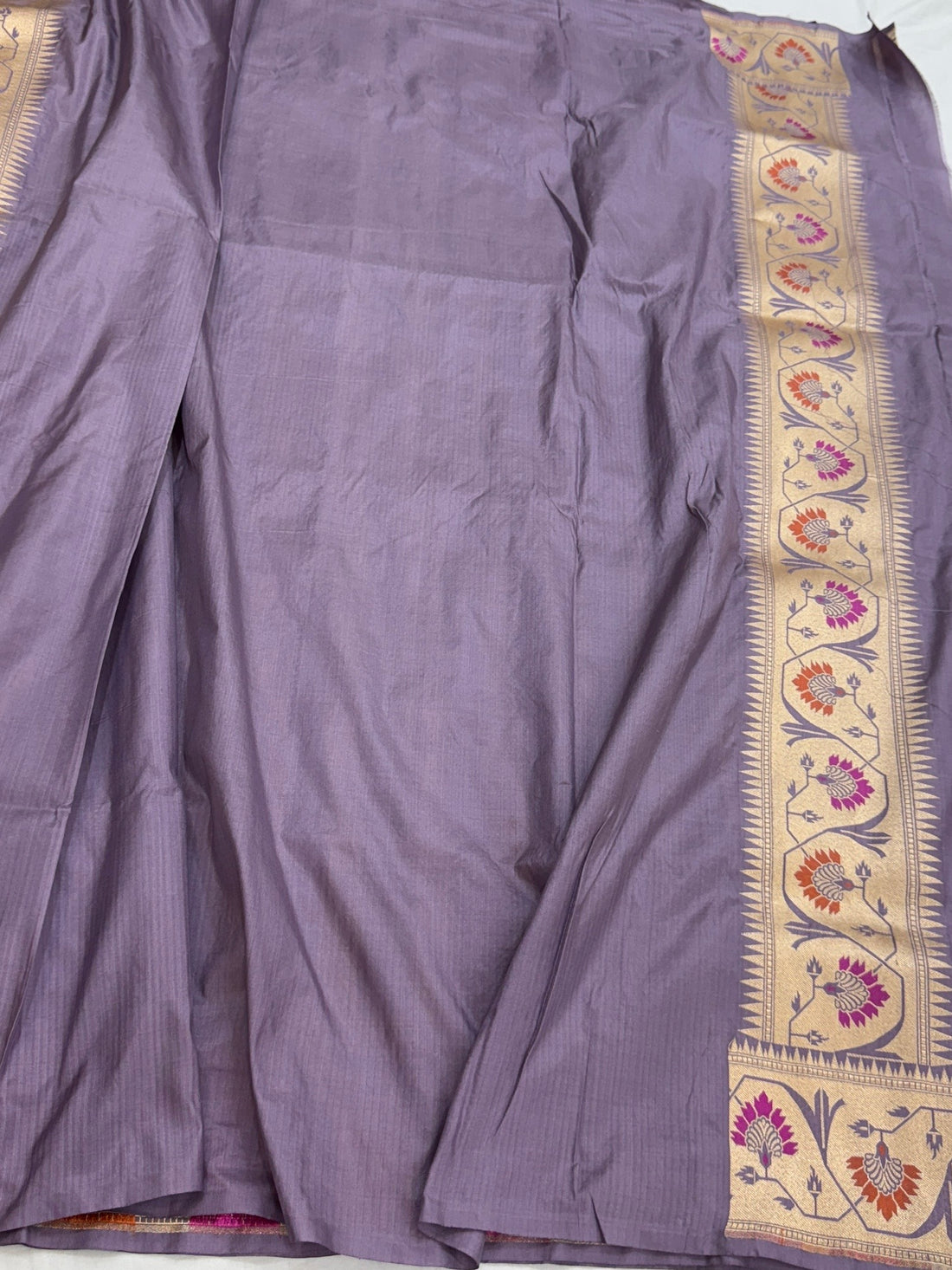 Dusty Lavender Pure Banarasi Paithni Border Saree