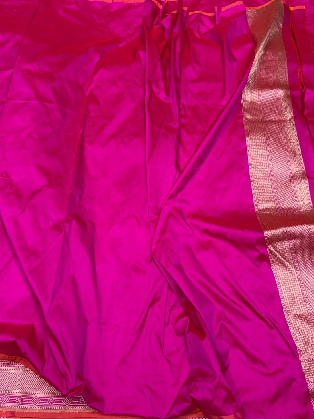 Rani Pink Handwoven Pure Banarasi Silk Brocade Saree