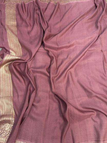 Gajiri Pink Banarasi Pure Tussar Georgette Saree