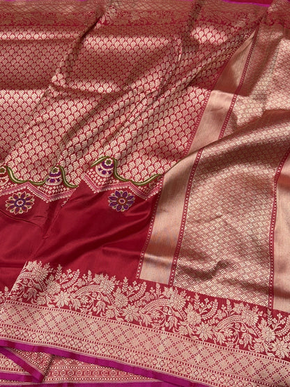 Red Handwoven Pure Banarasi Silk Saree