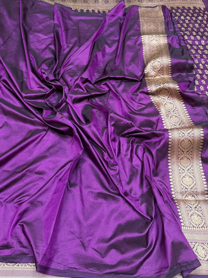 Magenta Banarasi Pure Katan Silk Saree