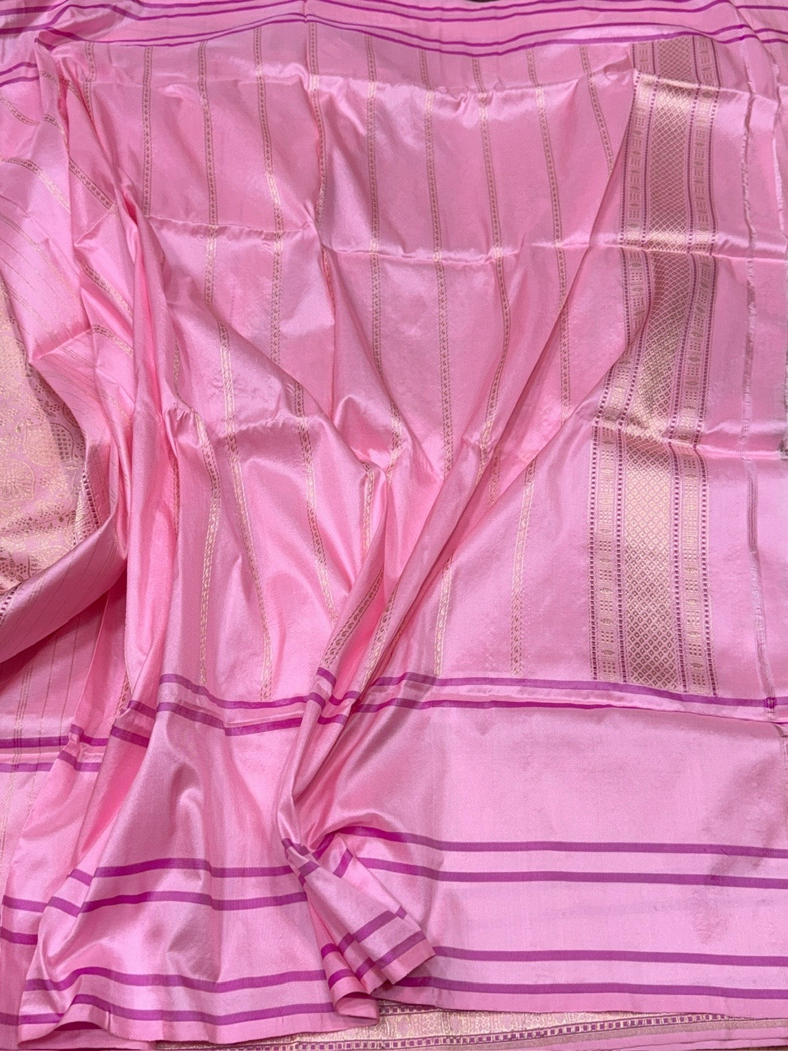 Barbie Pink Handwoven Pure Banarasi Silk Saree