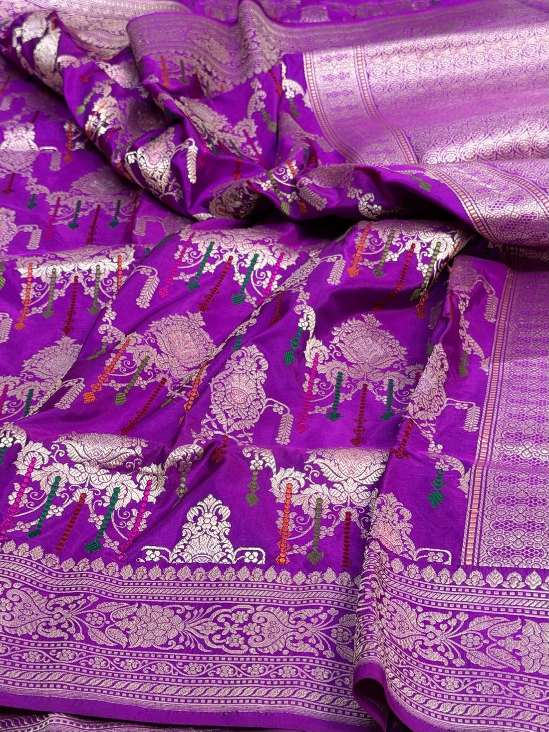 Magenta Pink Handwoven Pure Banarasi Silk Saree