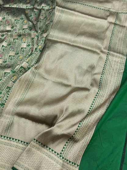 Banarasi Minakari Pure Silk Brocade Saree | 100% Pure Katan Silk