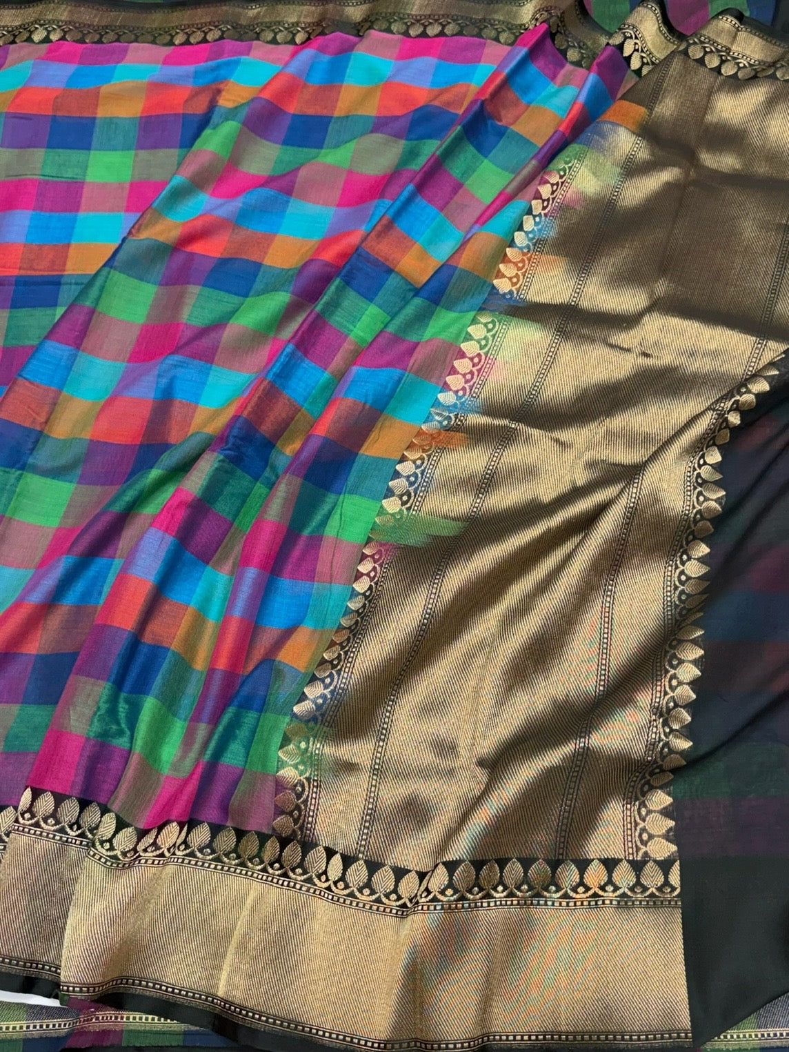 Multicolour Handwoven Banarasi Pure Cotton Saree
