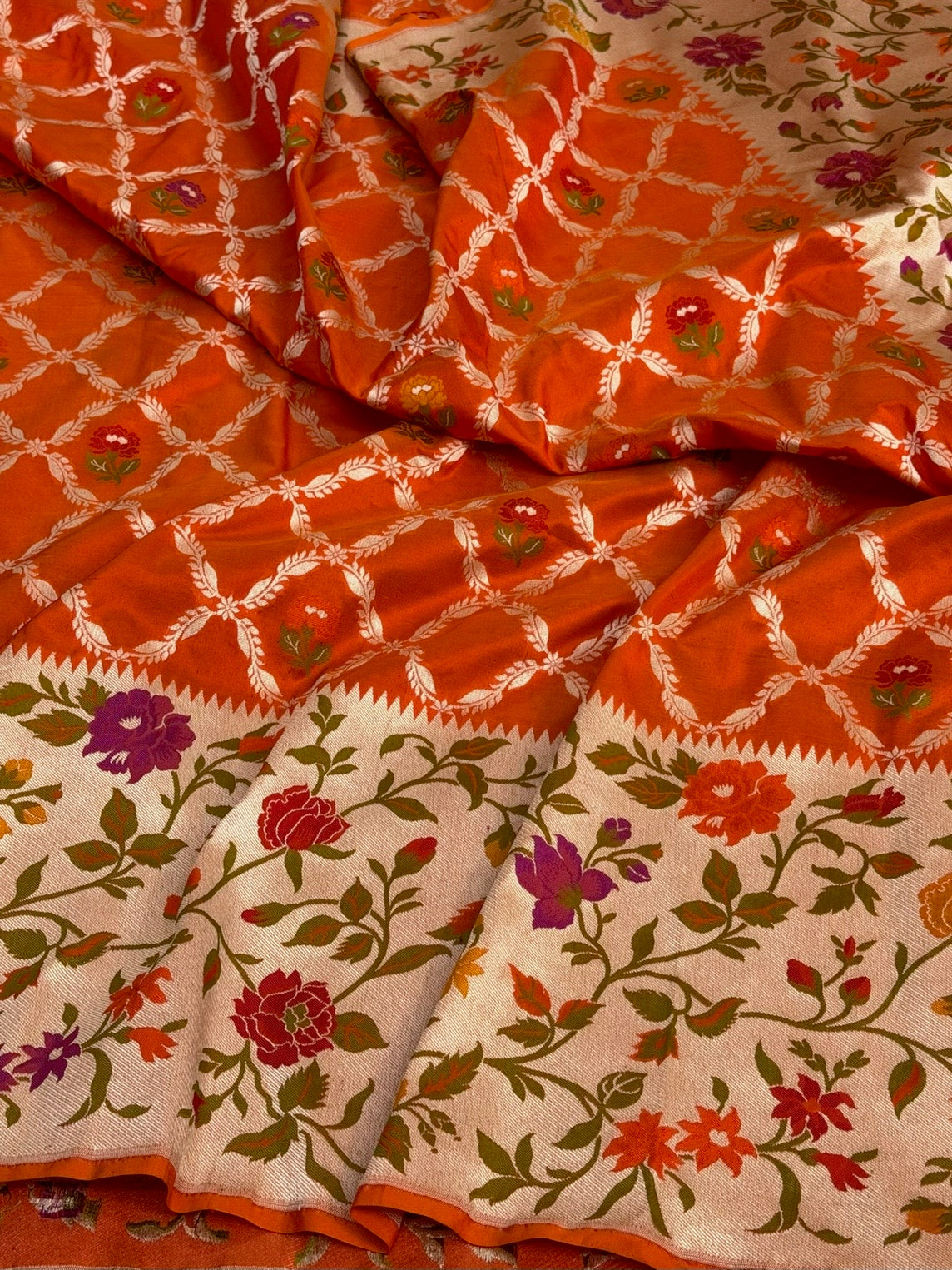 Paithni Banarasi Minakari Pure Katan Silk Saree