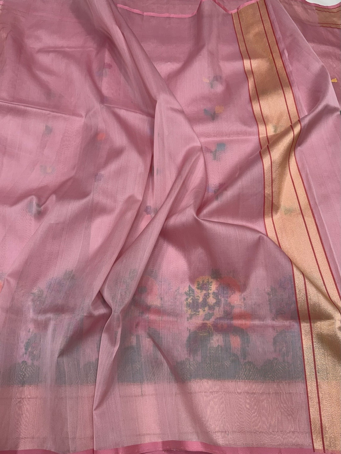 Gajiri Pink Handwoven Pure Banarasi Organza Silk Saree