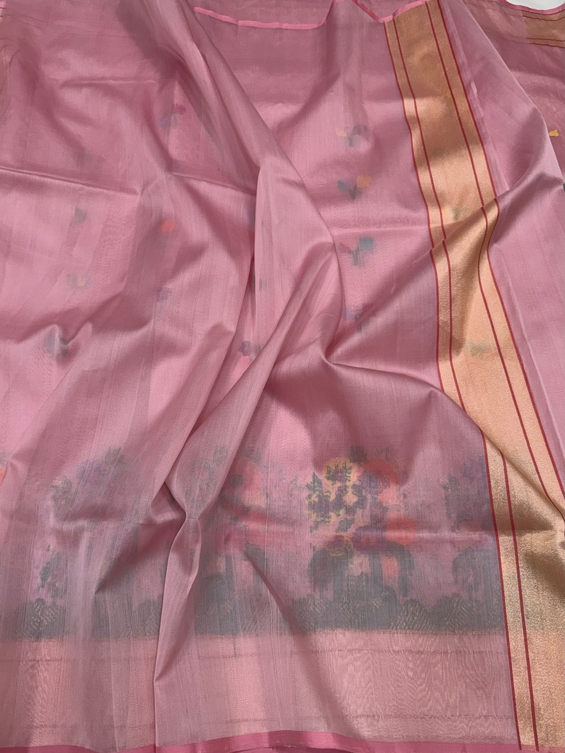 Gajiri Pink Handwoven Pure Banarasi Organza Silk Saree