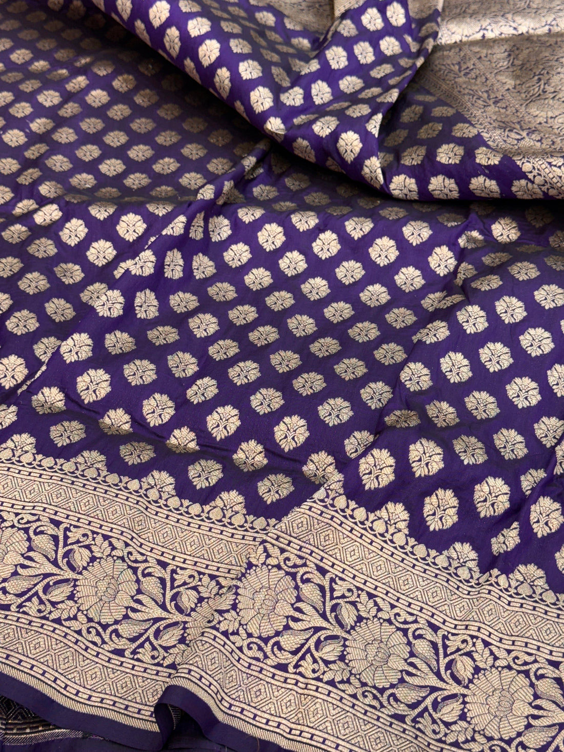 Purple Banarasi Pure Silk Saree