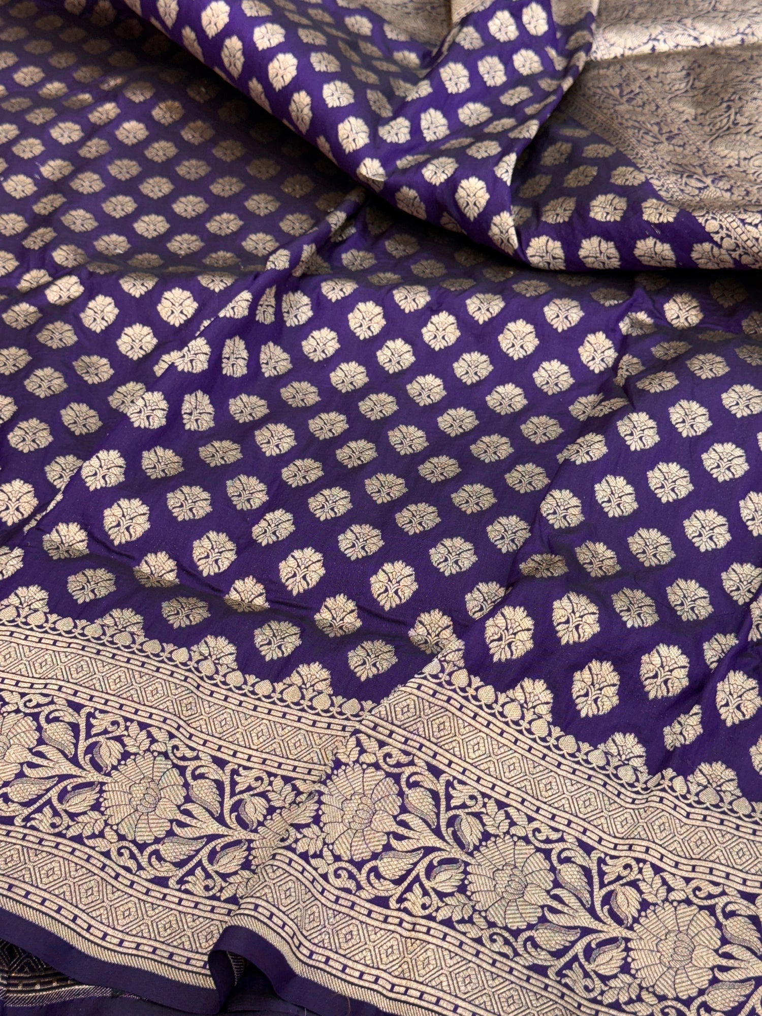 Purple Banarasi Pure Silk Saree