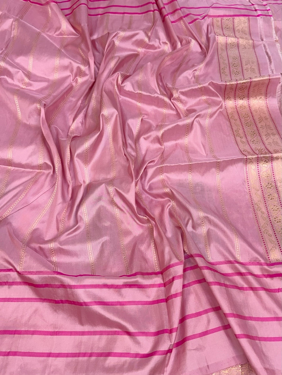 Baby Pink Handwoven Pure Banarasi Silk Saree