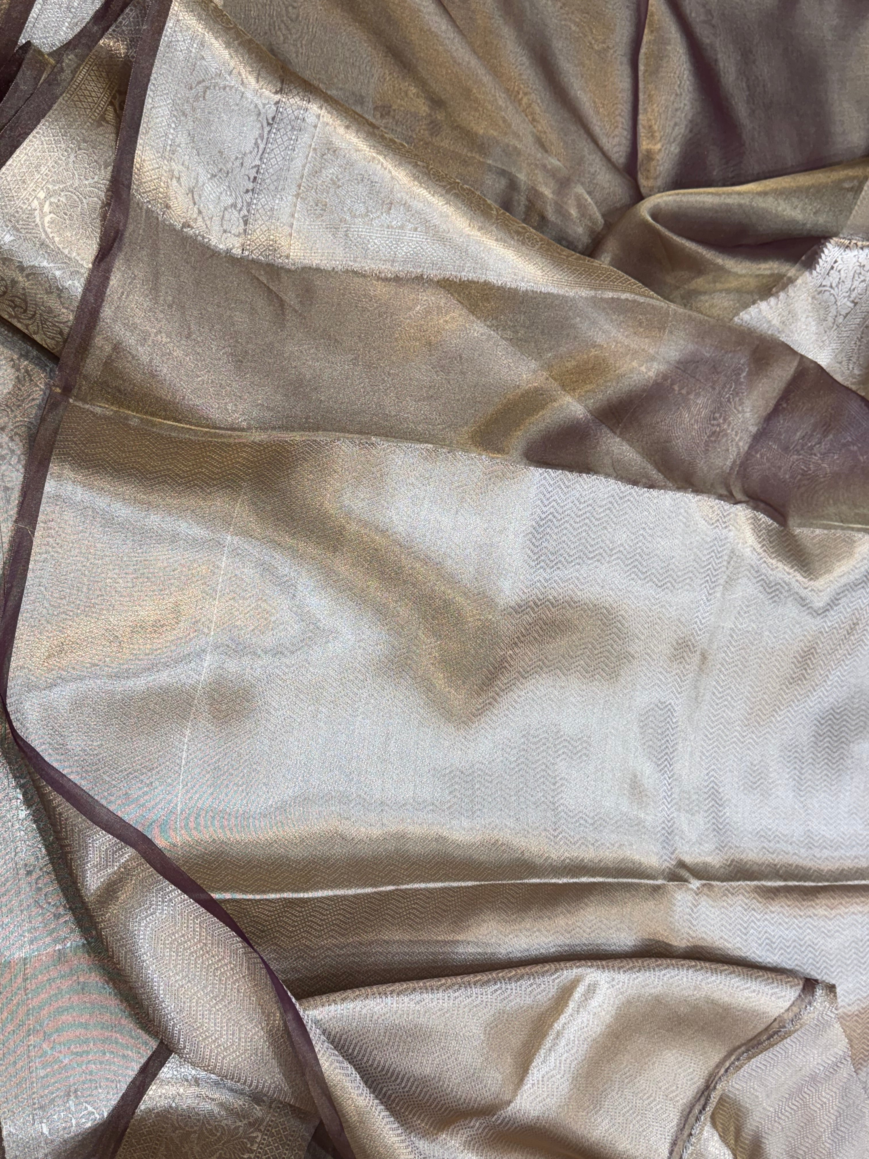 Brown Pure Tissue Saree