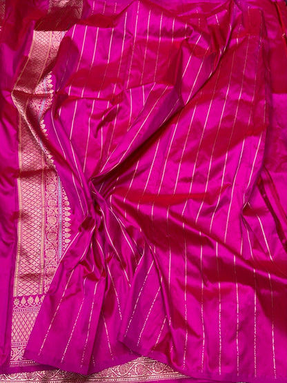 Rani Pink Handwoven Pure Silk Banarasi Saree