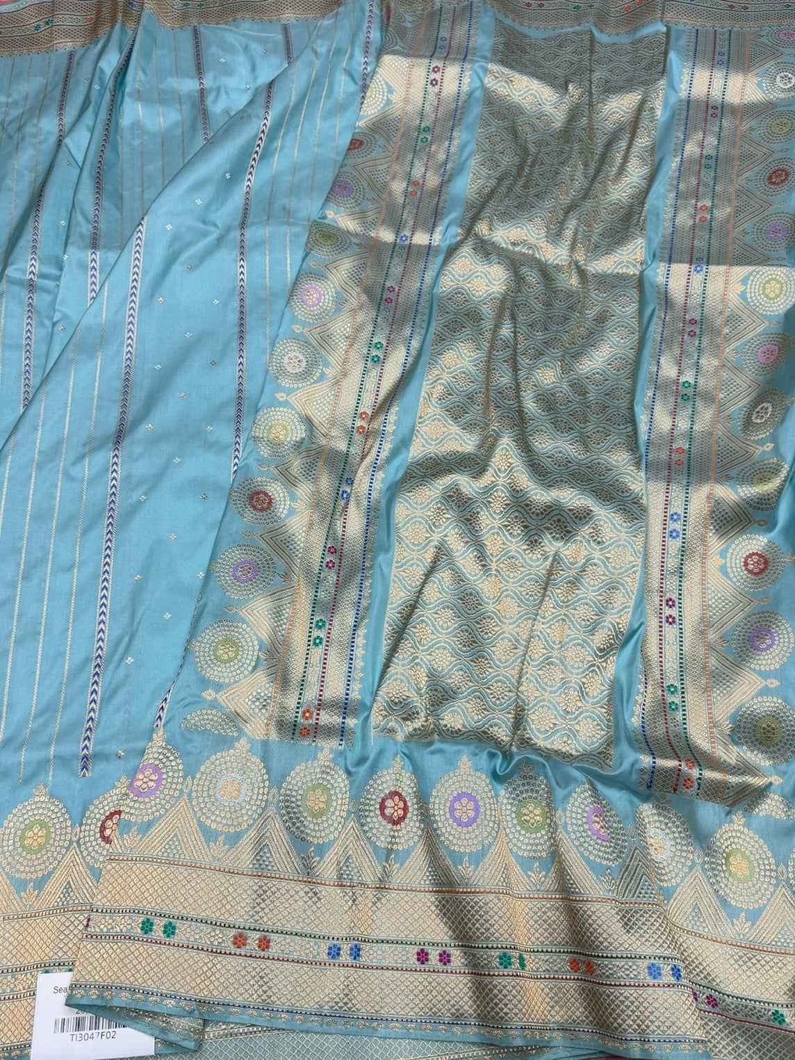 Sea Blue Handwoven Pure Banarasi Silk Saree