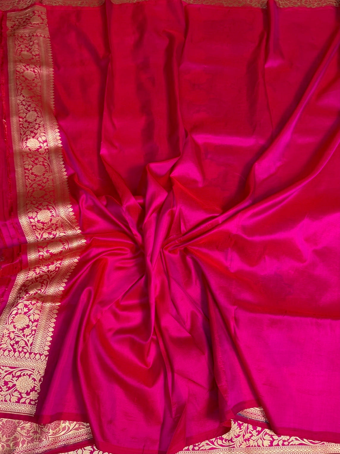 Rani Pink  Rangkaat Banarasi Pure Silk Saree
