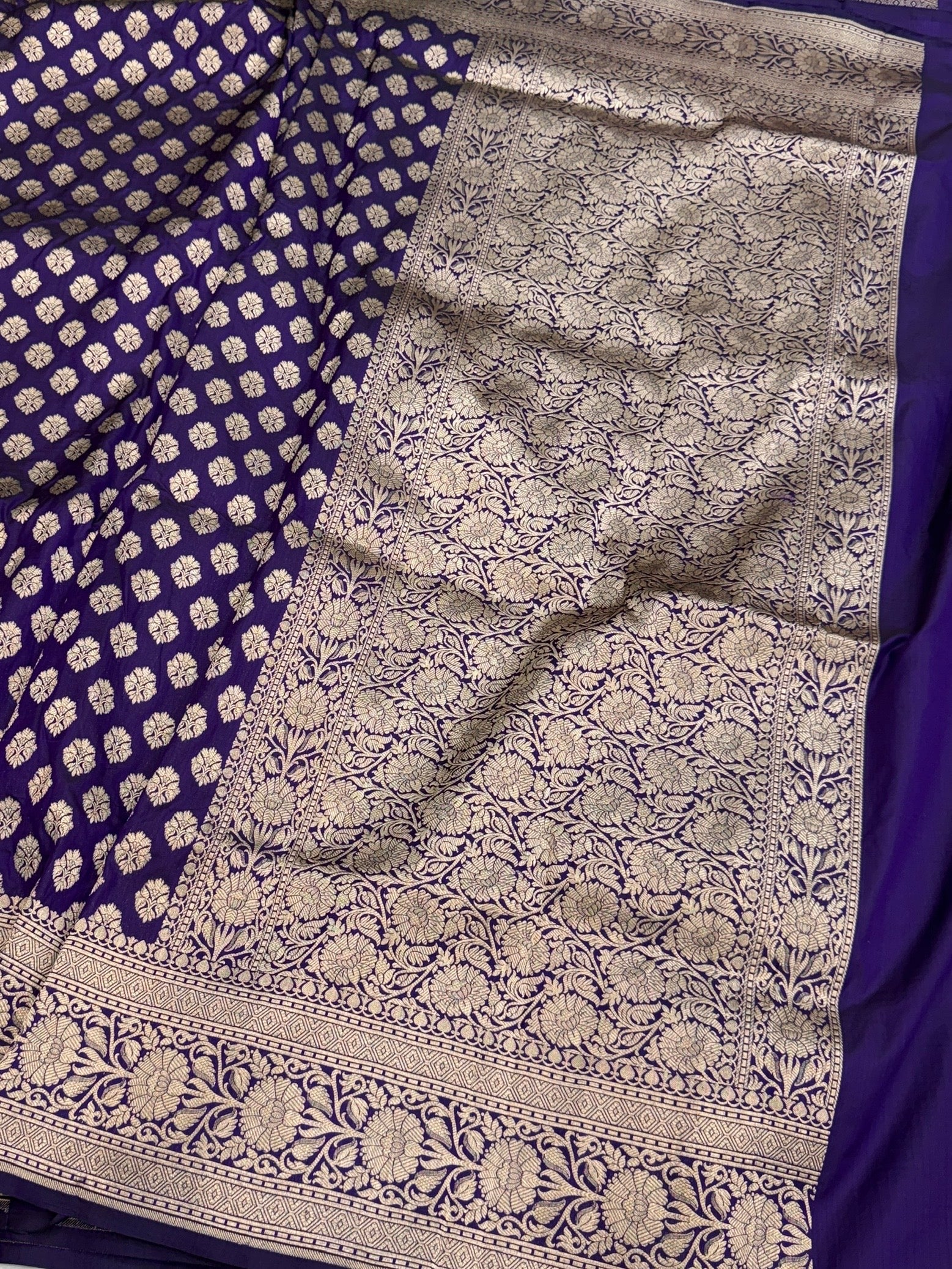 Purple Banarasi Pure Silk Saree